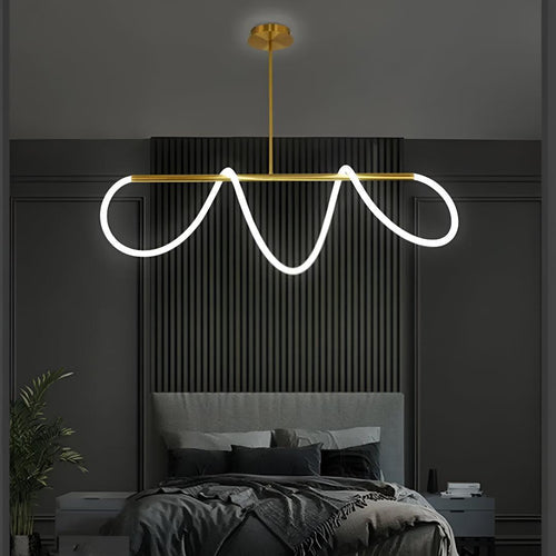 Acrylic Asymmetrical LED Wave Tube Pendant Light Fixture