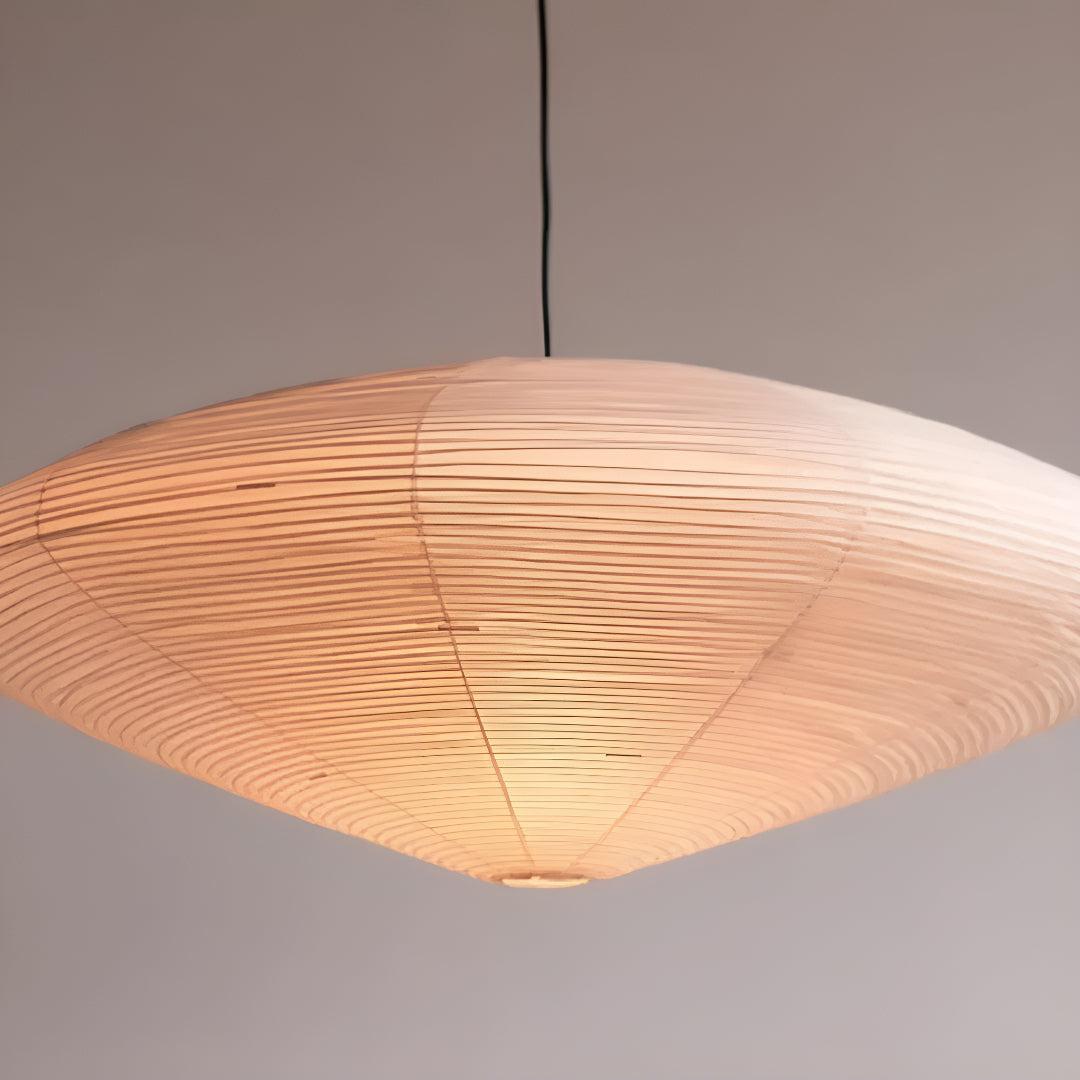 Akari Styled Paper Pendant Lamp With Ambient Illumination