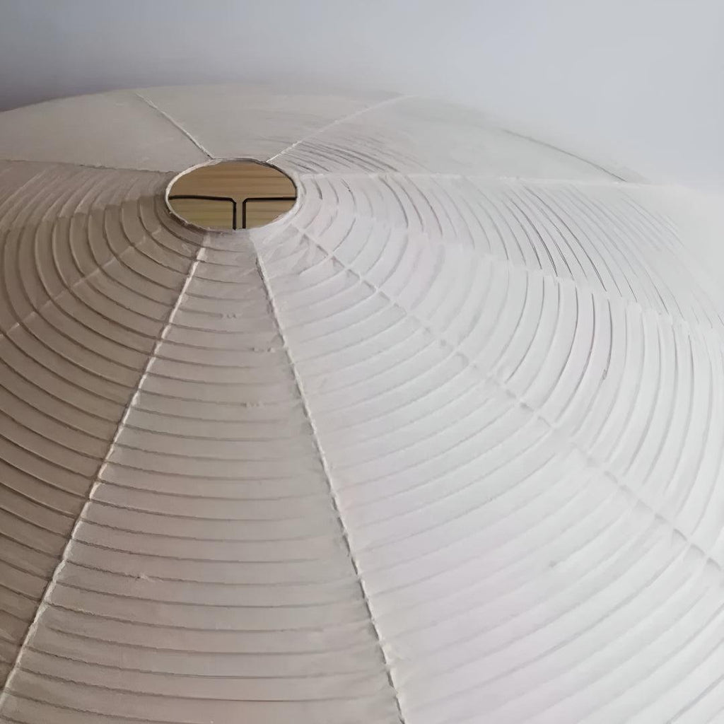 Akari Styled Paper Pendant Lamp With Ambient Illumination