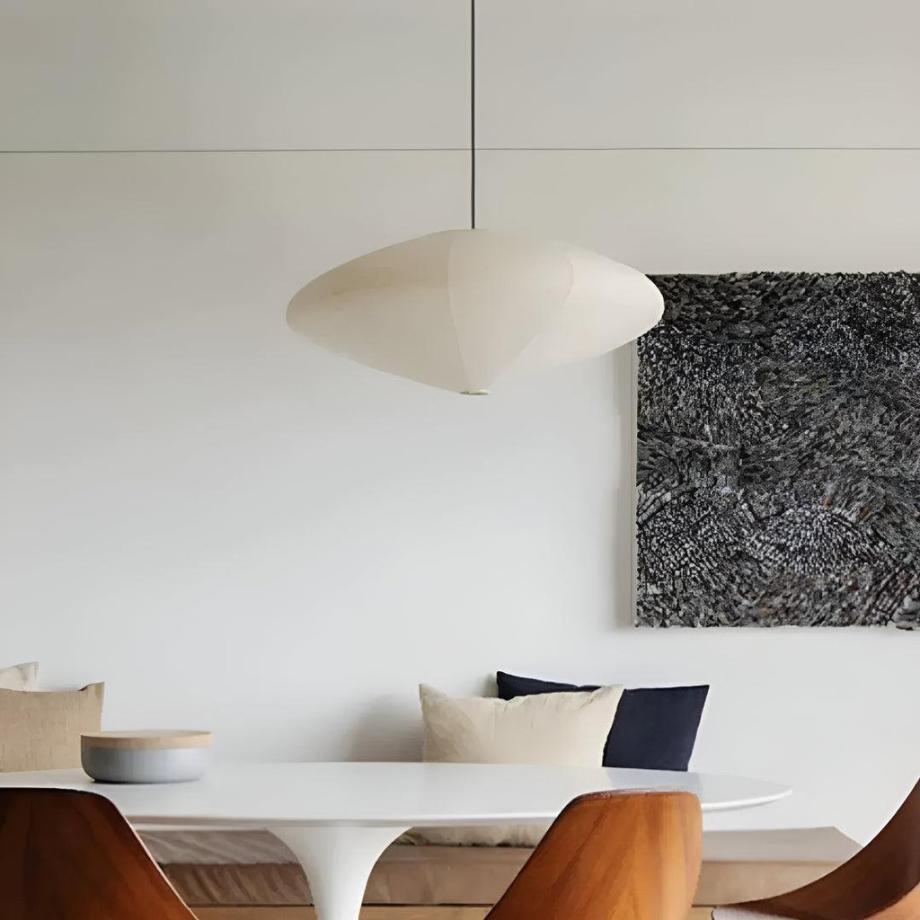 Akari Styled Paper Pendant Lamp With Ambient Illumination