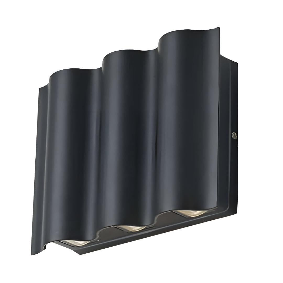 Architectural Wave Styled Outdoor Exterior Wall Light With LED Lighting