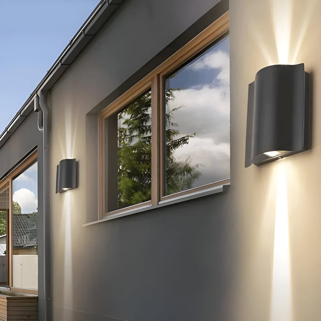 Architectural Wave Styled Outdoor Exterior Wall Light With LED Lighting