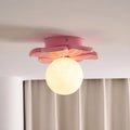 Art Deco Flower Ceiling Light With Floral Flush Mount Fitting
