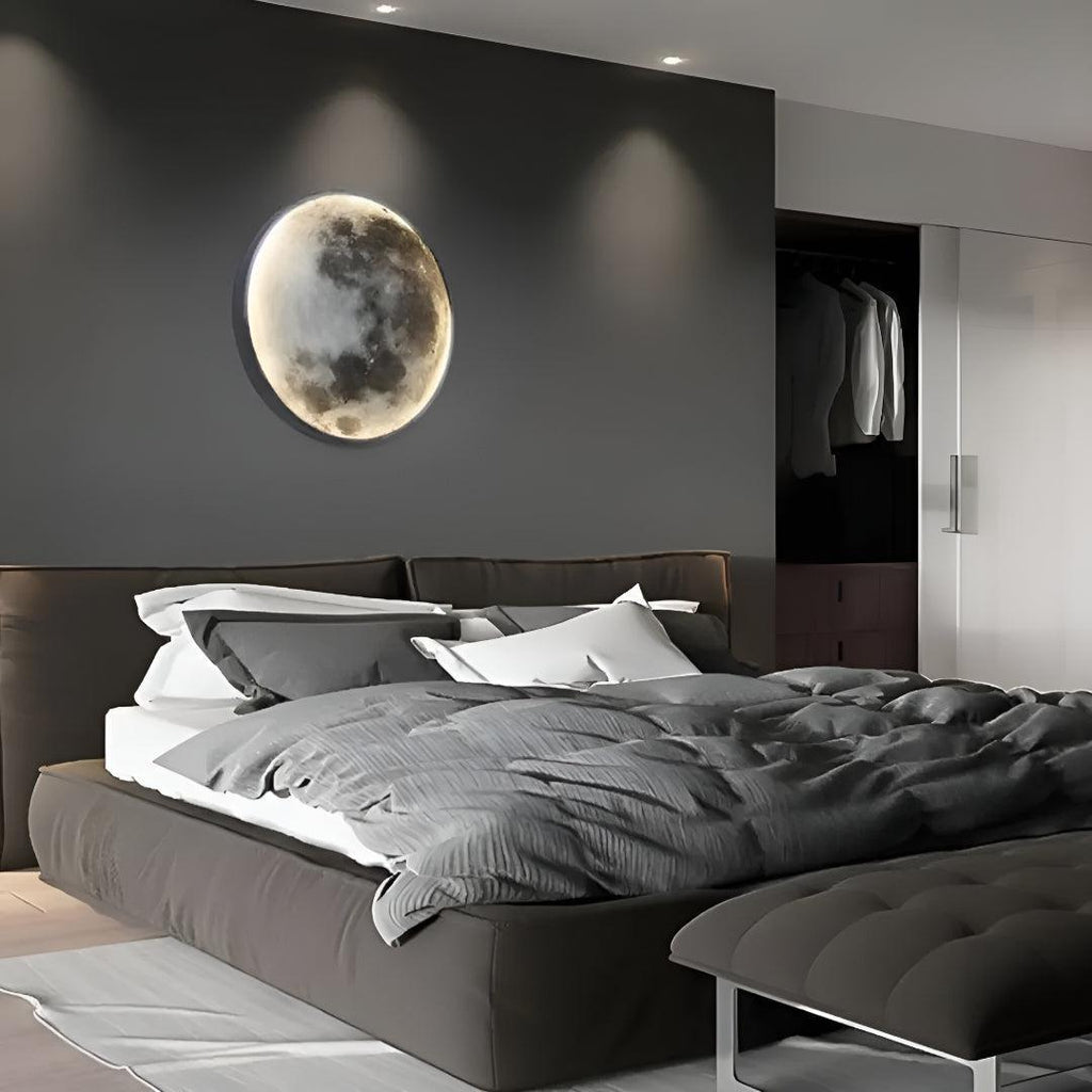 Atmospheric Moon Wall Lamp Light With Modern Round Design