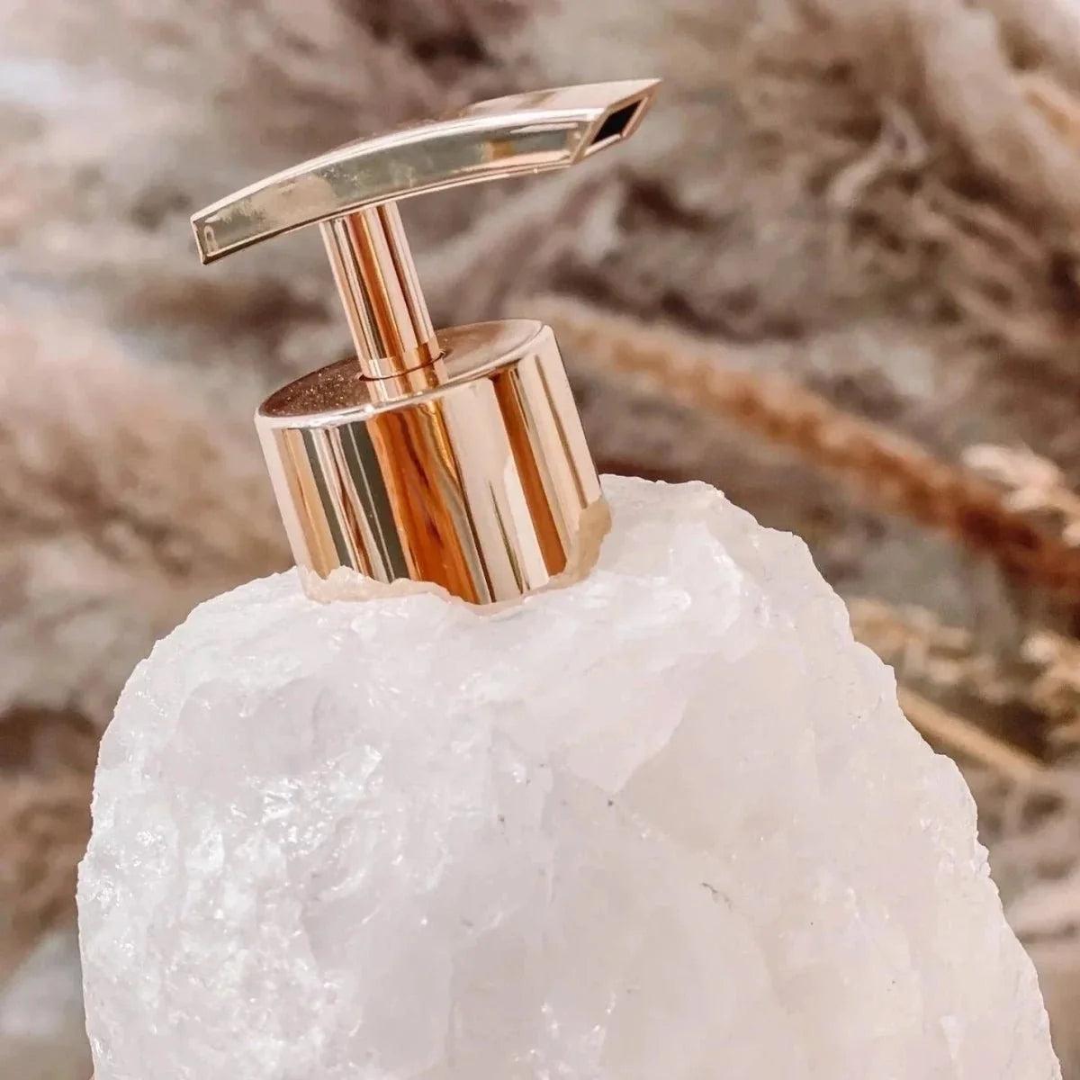 Bathroom Hand Soap Dispenser With Gemstone Geode Base