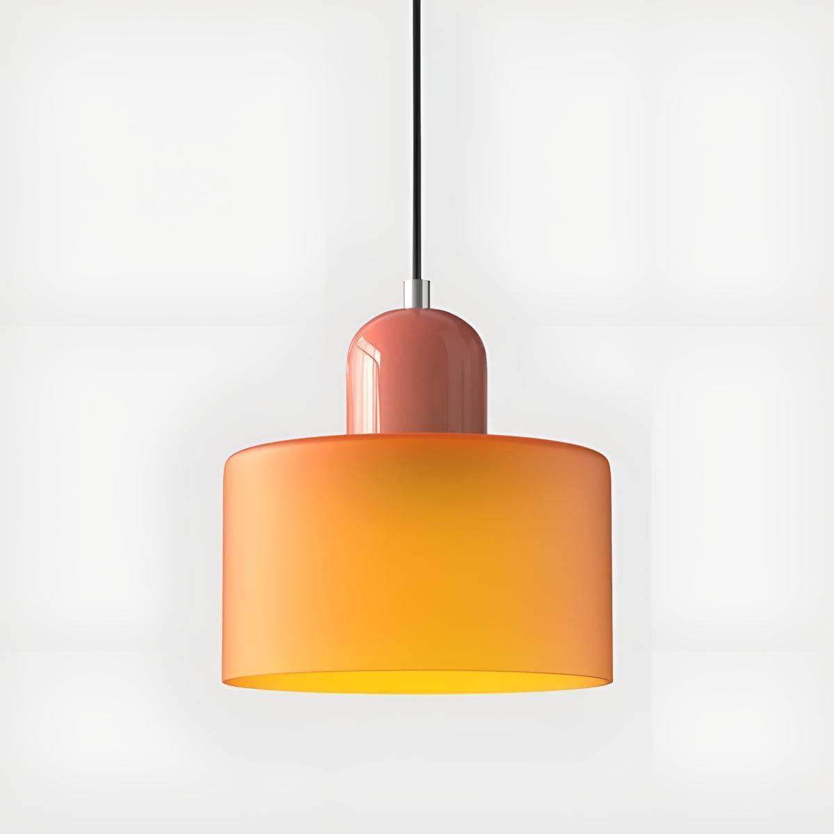 Bauhaus Styled Pendant Lighting With Decorative Hanging Glass Shade