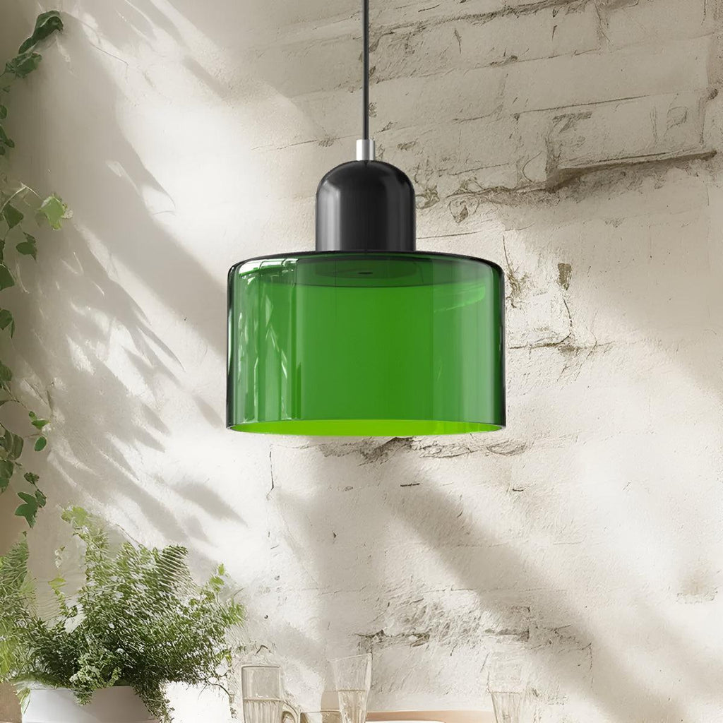 Bauhaus Styled Pendant Lighting With Decorative Hanging Glass Shade