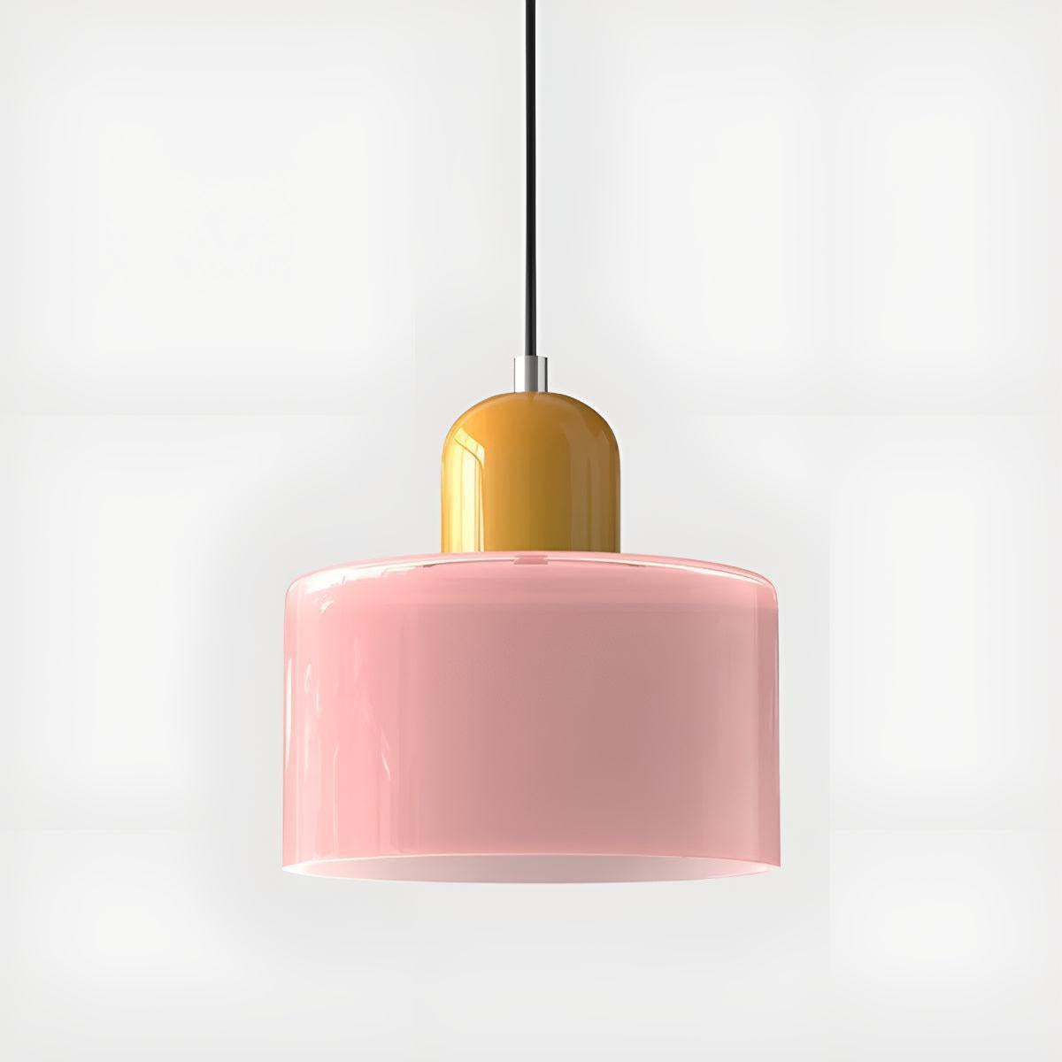 Bauhaus Styled Pendant Lighting With Decorative Hanging Glass Shade