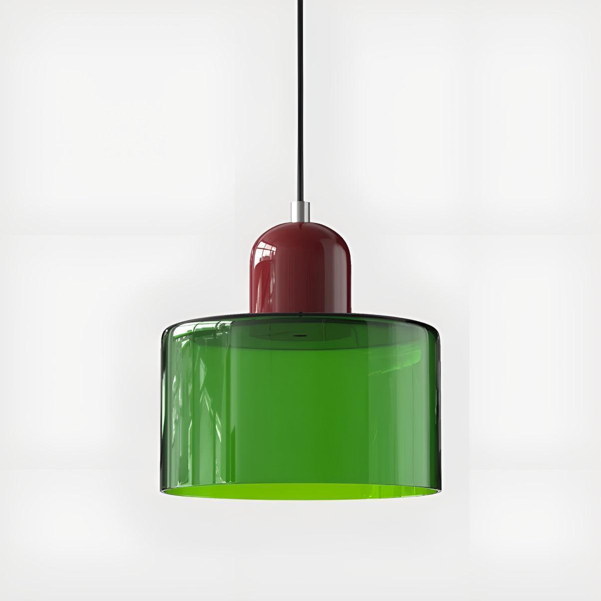 Bauhaus Styled Pendant Lighting With Decorative Hanging Glass Shade