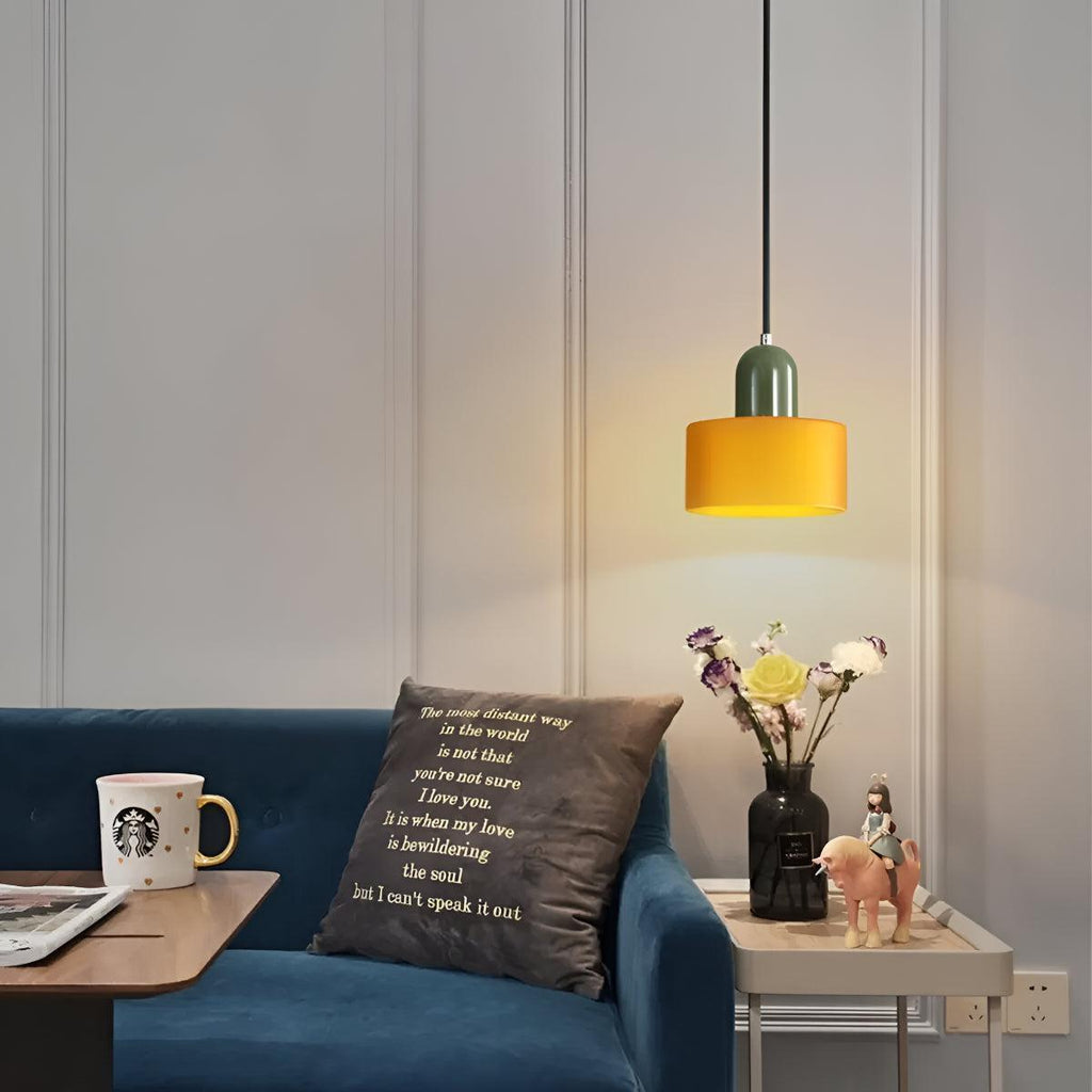 Bauhaus Styled Pendant Lighting With Decorative Hanging Glass Shade
