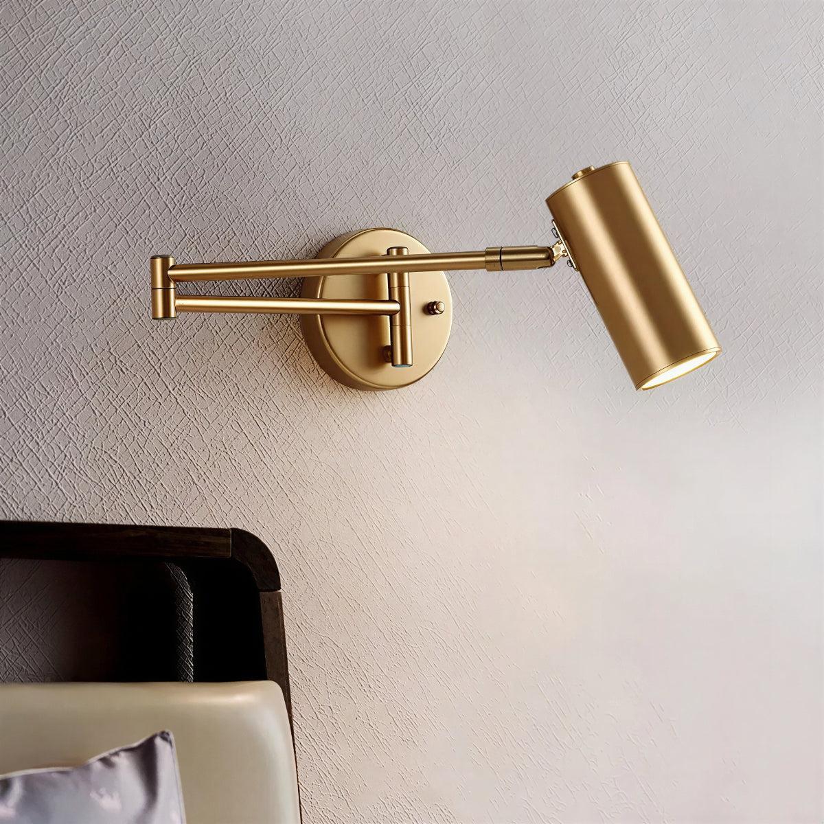 Bedside Wall Light With Adjustable Swing Arm For Reading
