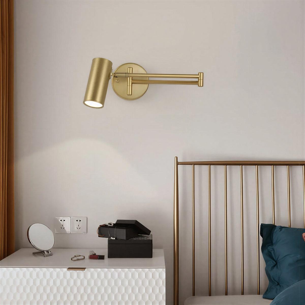 Bedside Wall Light With Adjustable Swing Arm For Reading