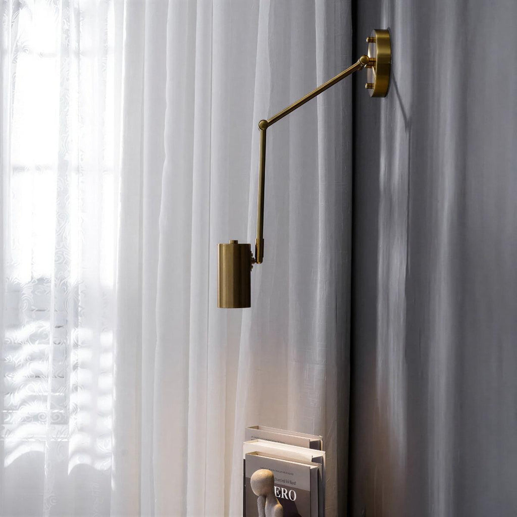 Bedside Wall Light With Adjustable Swing Arm For Reading
