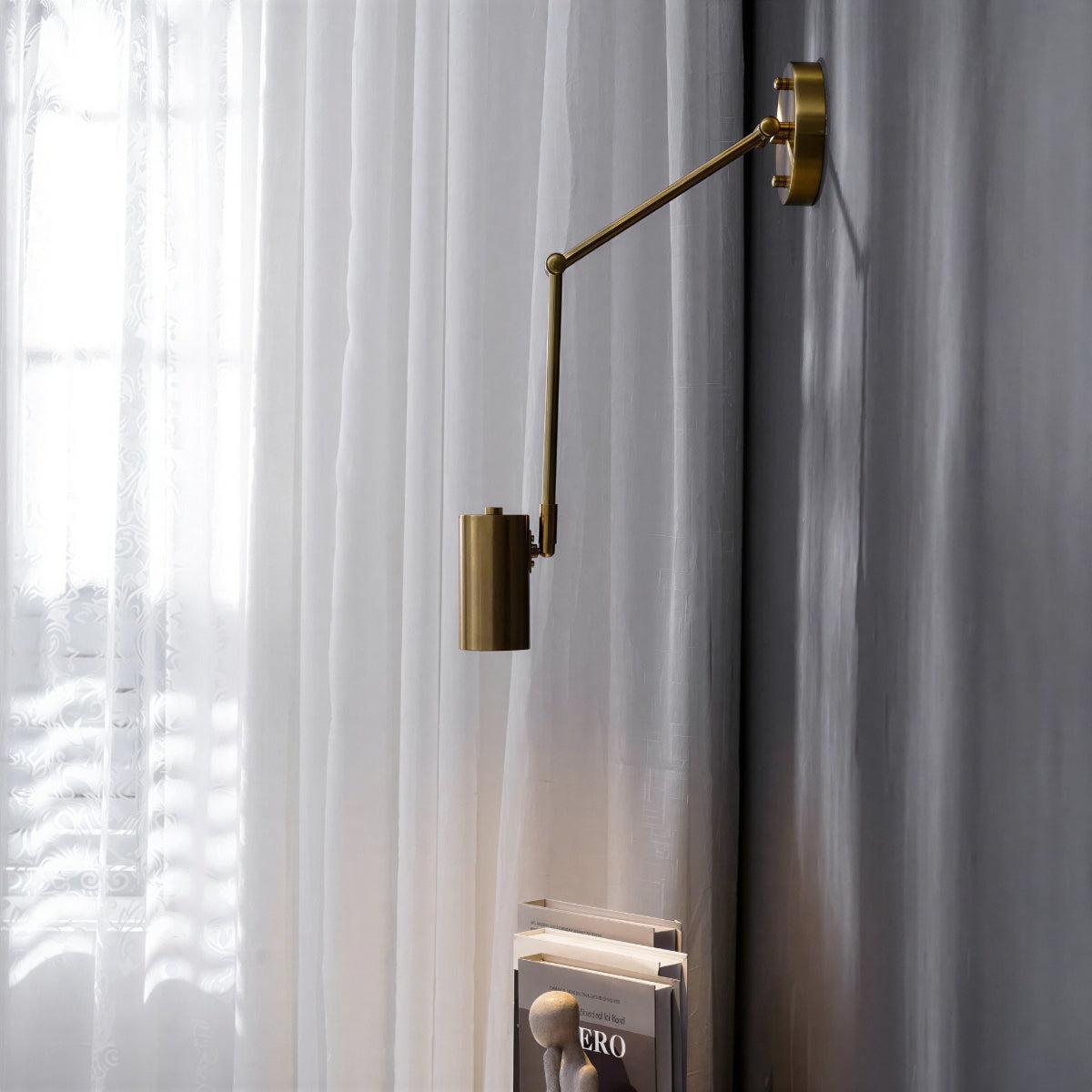 Bedside Wall Light With Adjustable Swing Arm For Reading