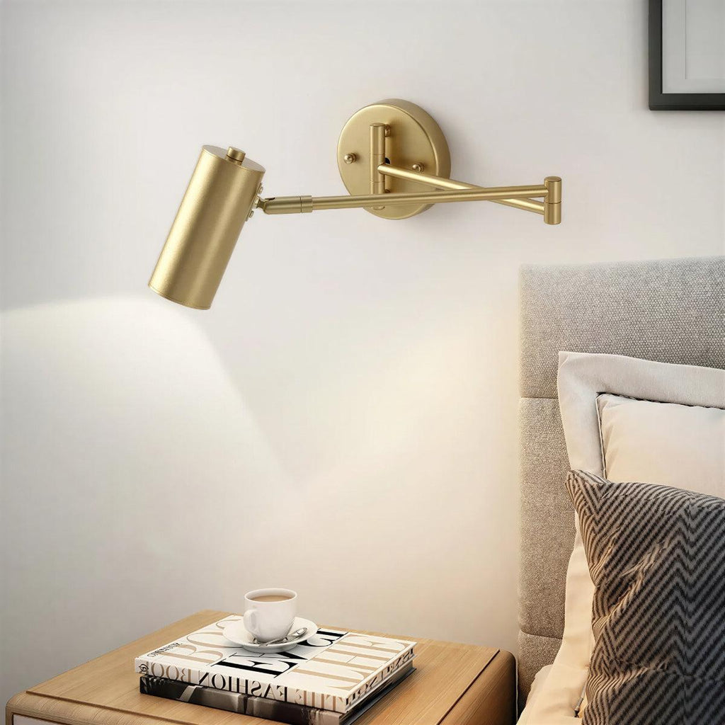 Bedside Wall Light With Adjustable Swing Arm For Reading