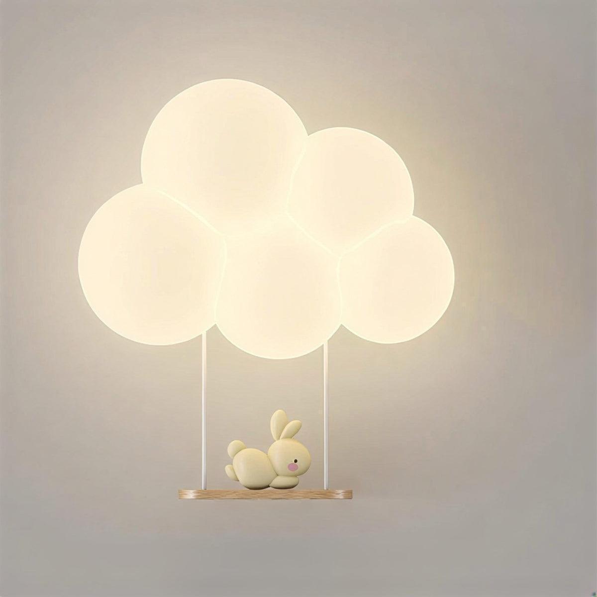 Bubbly Cloud Wall Sconce Light With Night Light Design For Childrens Nursery