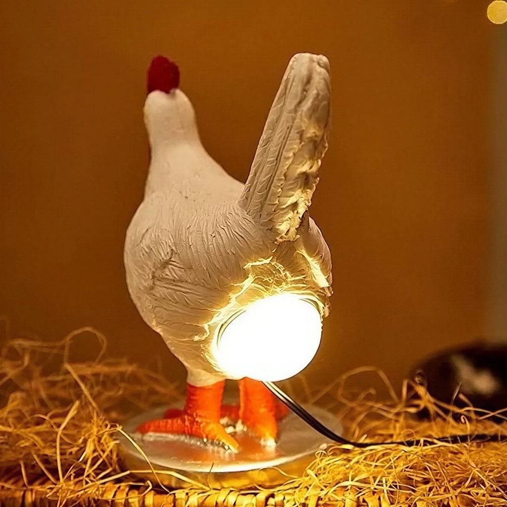 Chicken Styled Table Lamp With Egg Light