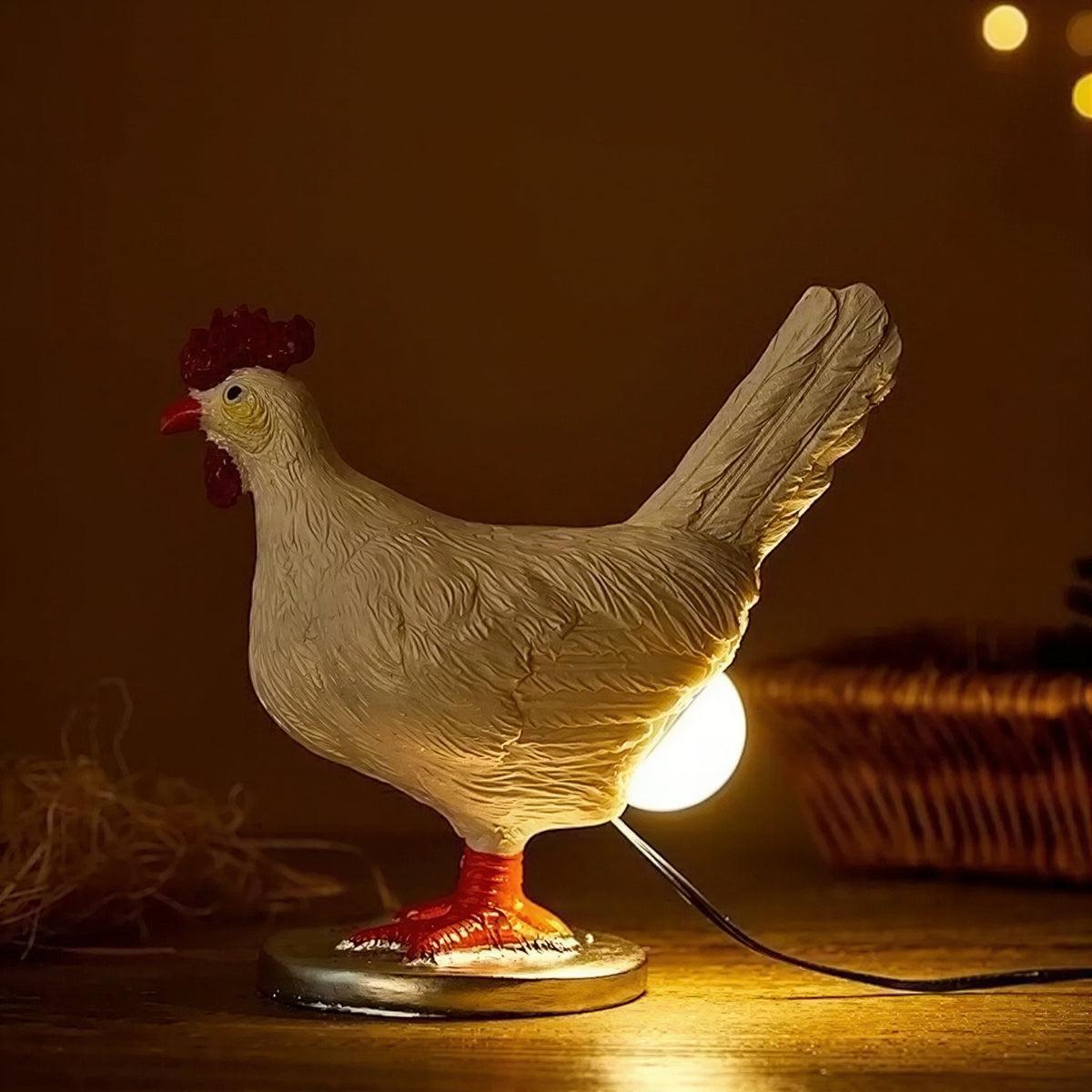 Chicken Styled Table Lamp With Egg Light