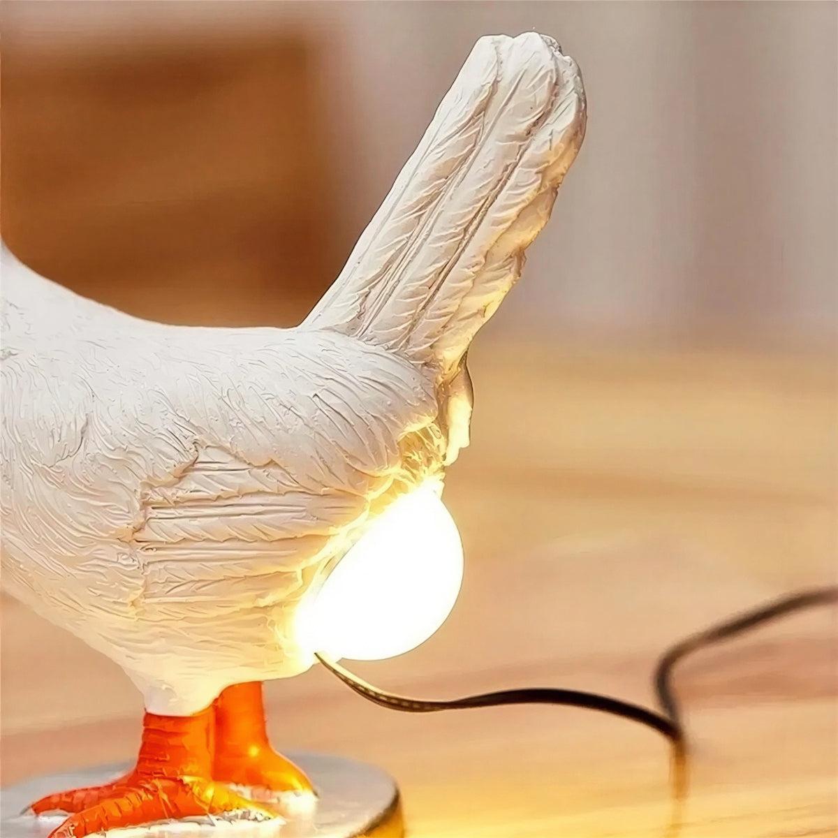 Chicken Styled Table Lamp With Egg Light