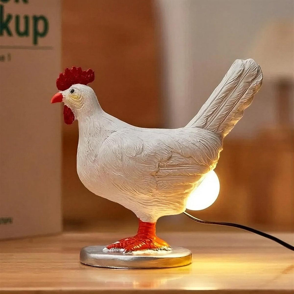 Chicken Styled Table Lamp With Egg Light