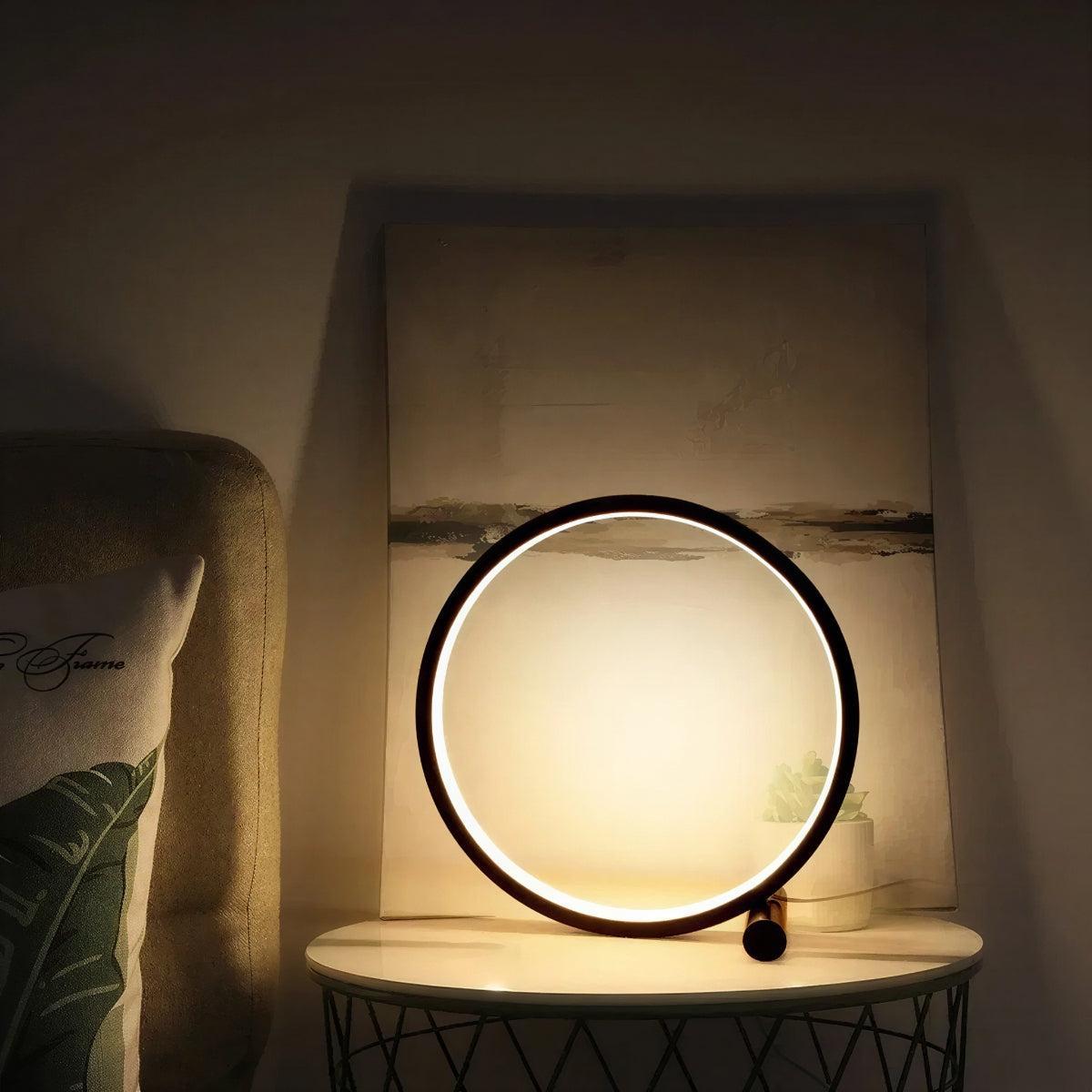 Circular LED Desk And Table Lamp With Dimmable Touch Design