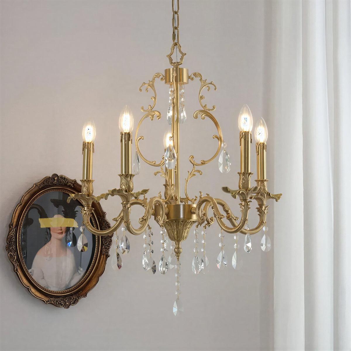 Classic Vintage Antique Crystal Chandelier Light For Dining Area