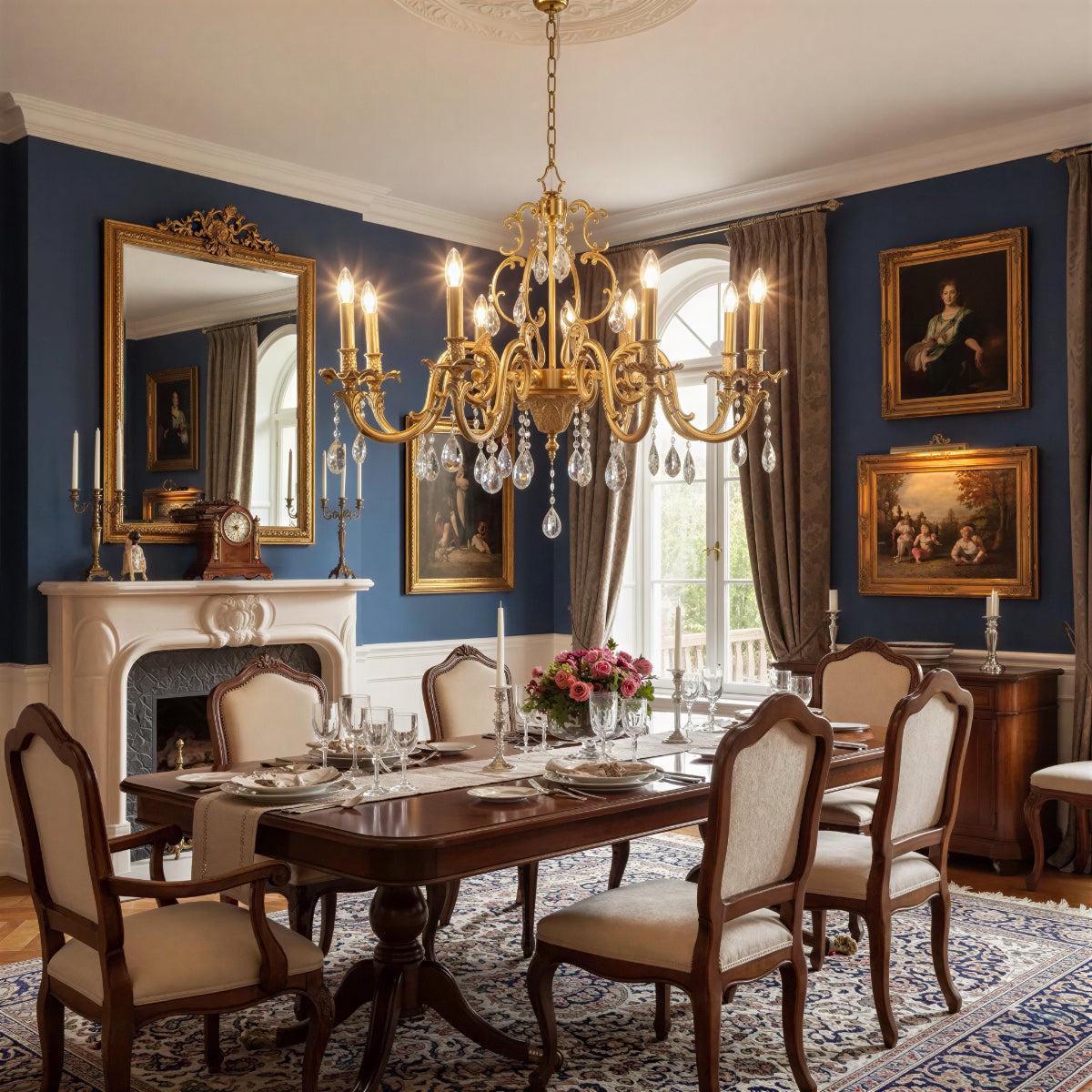Classic Vintage Antique Crystal Chandelier Light For Dining Area