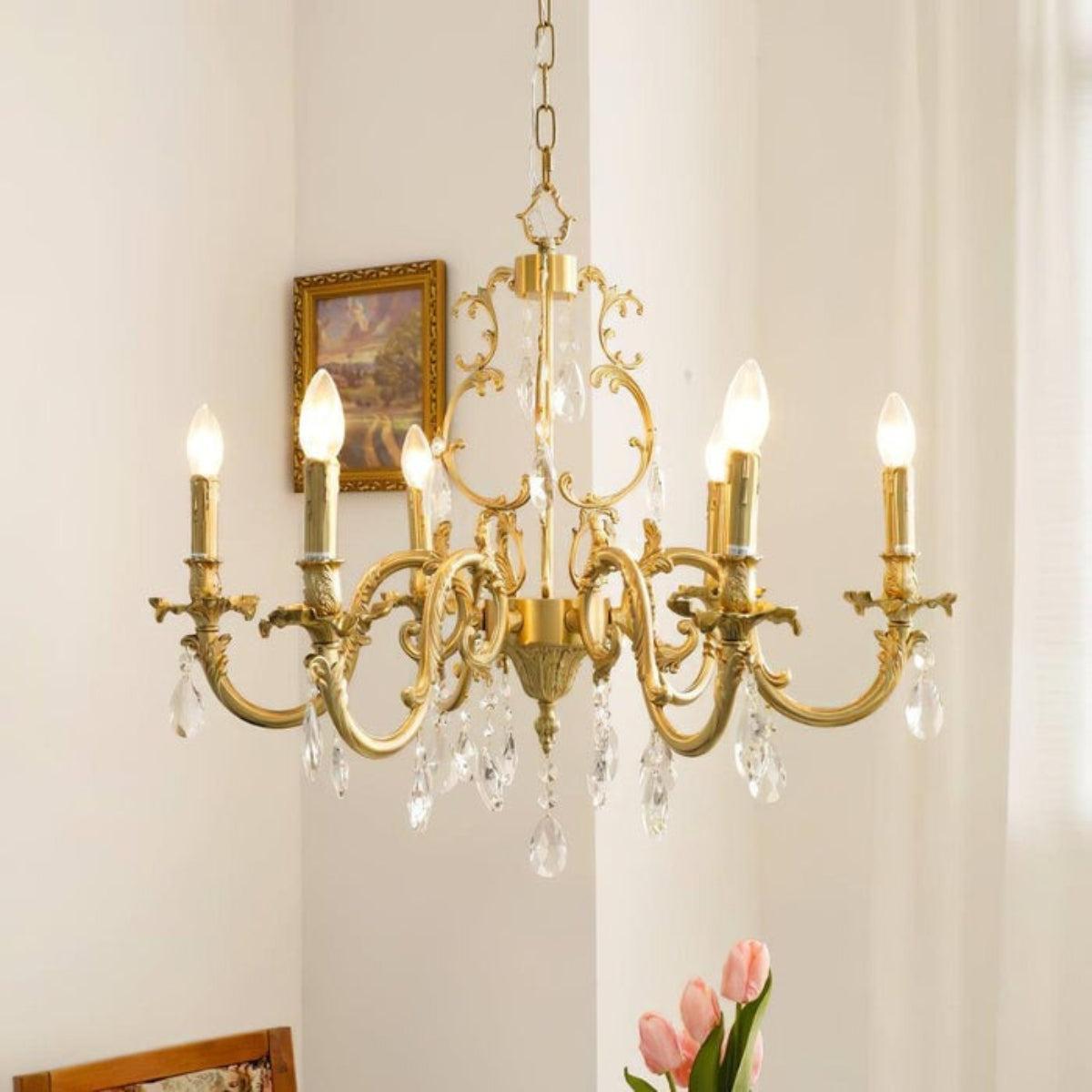 Classic Vintage Antique Crystal Chandelier Light For Dining Area