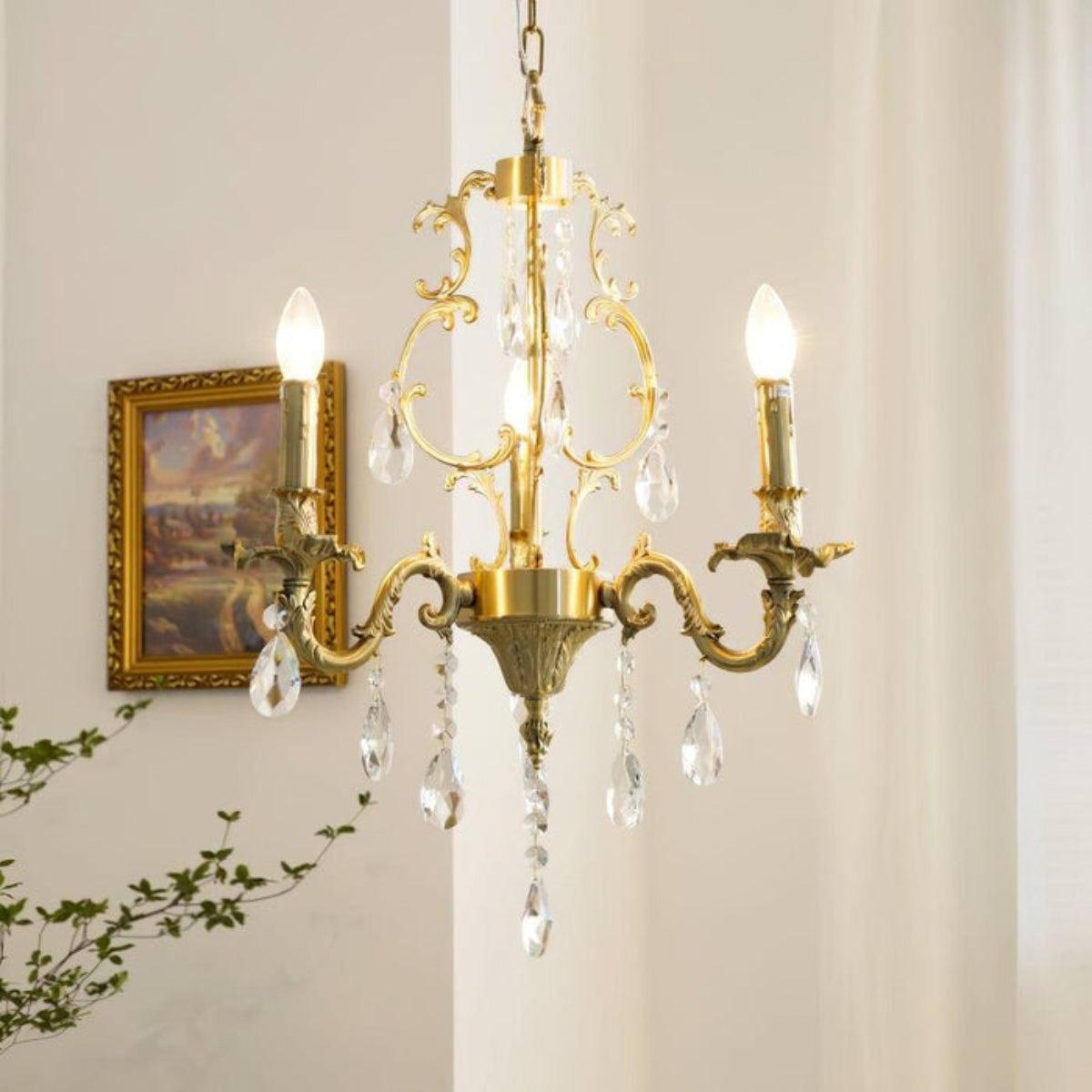 Classic Vintage Antique Crystal Chandelier Light For Dining Area