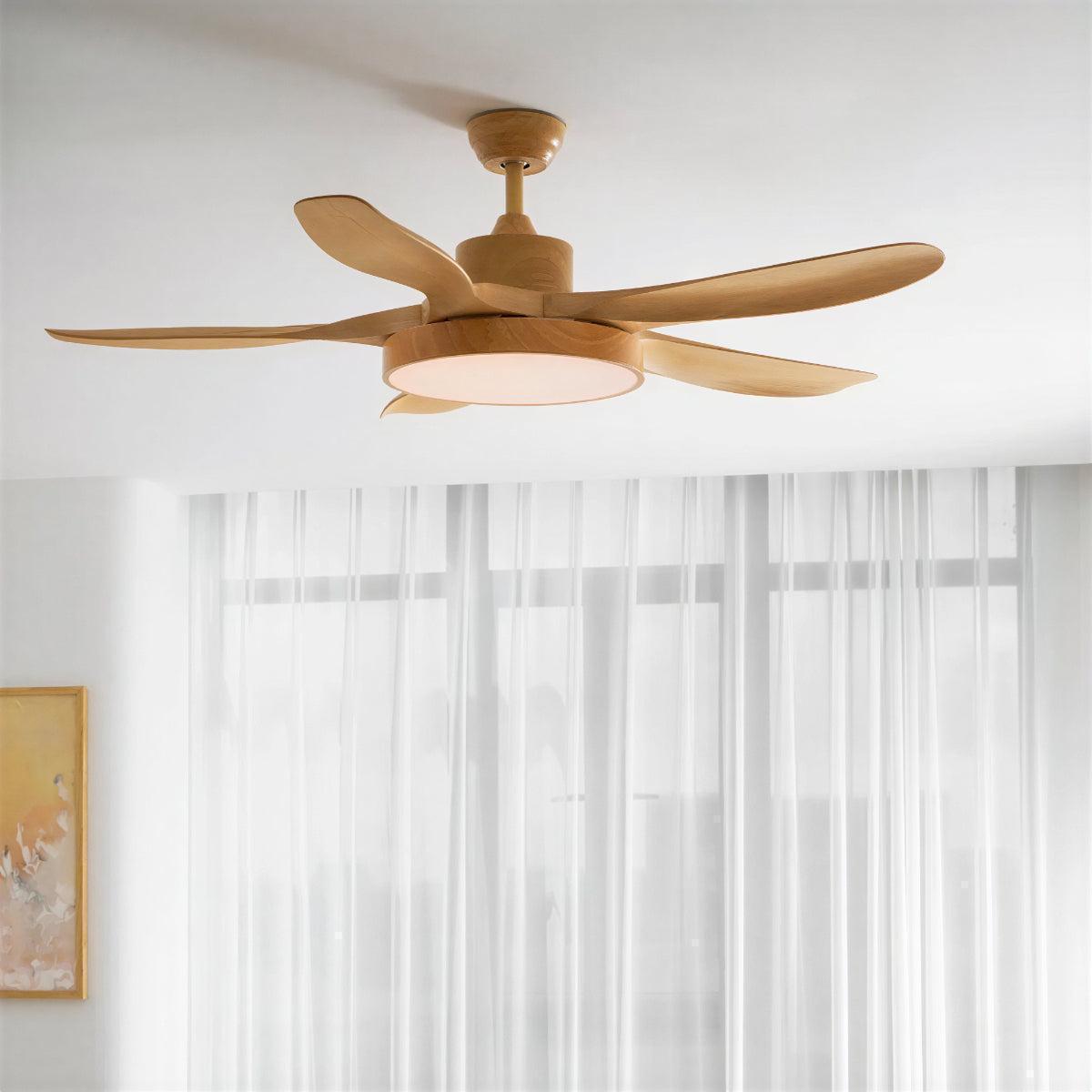 Classic Wooden Ceiling Fan Light And Remote Control