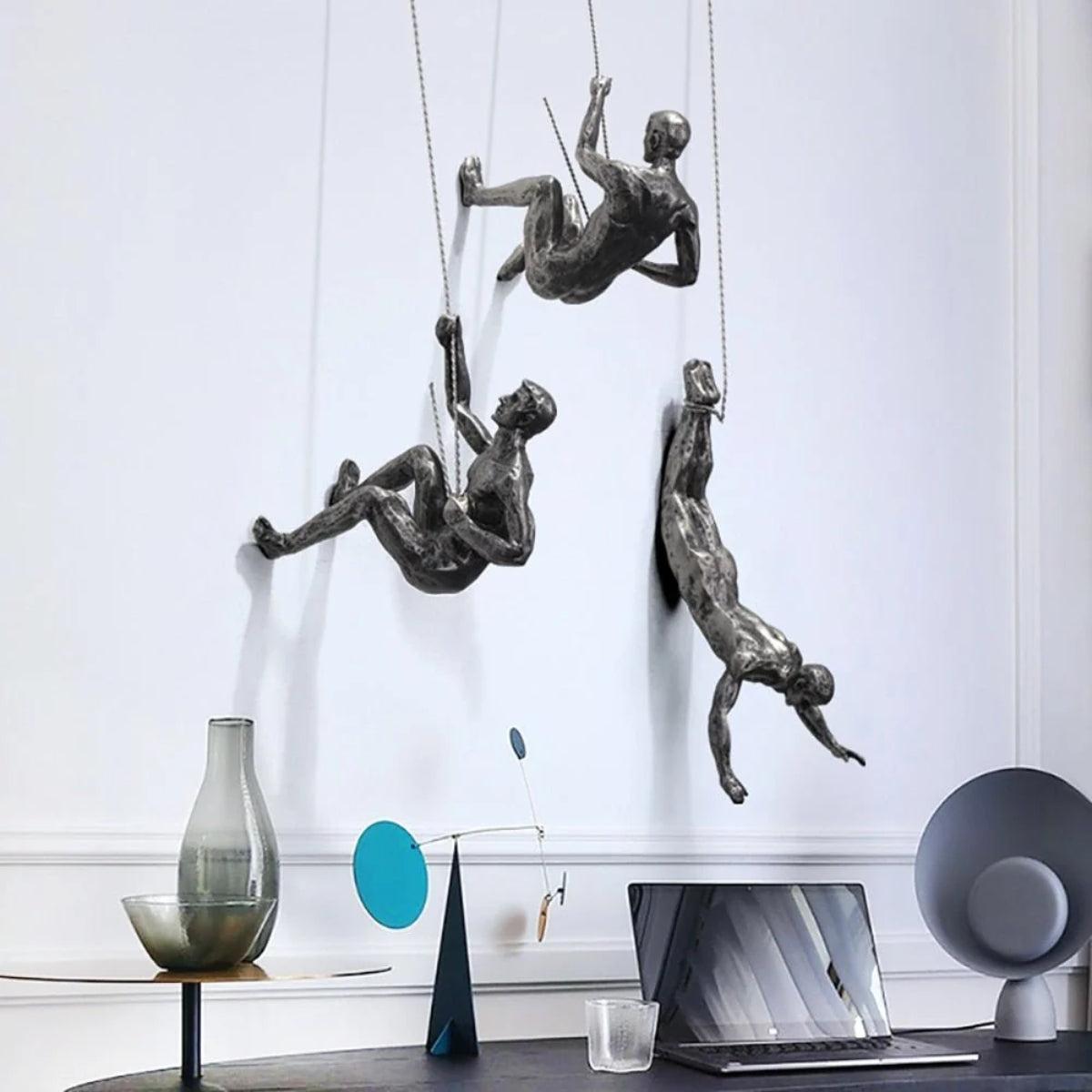 Climbing Hanging Man Figure Wall Art For Home Decor