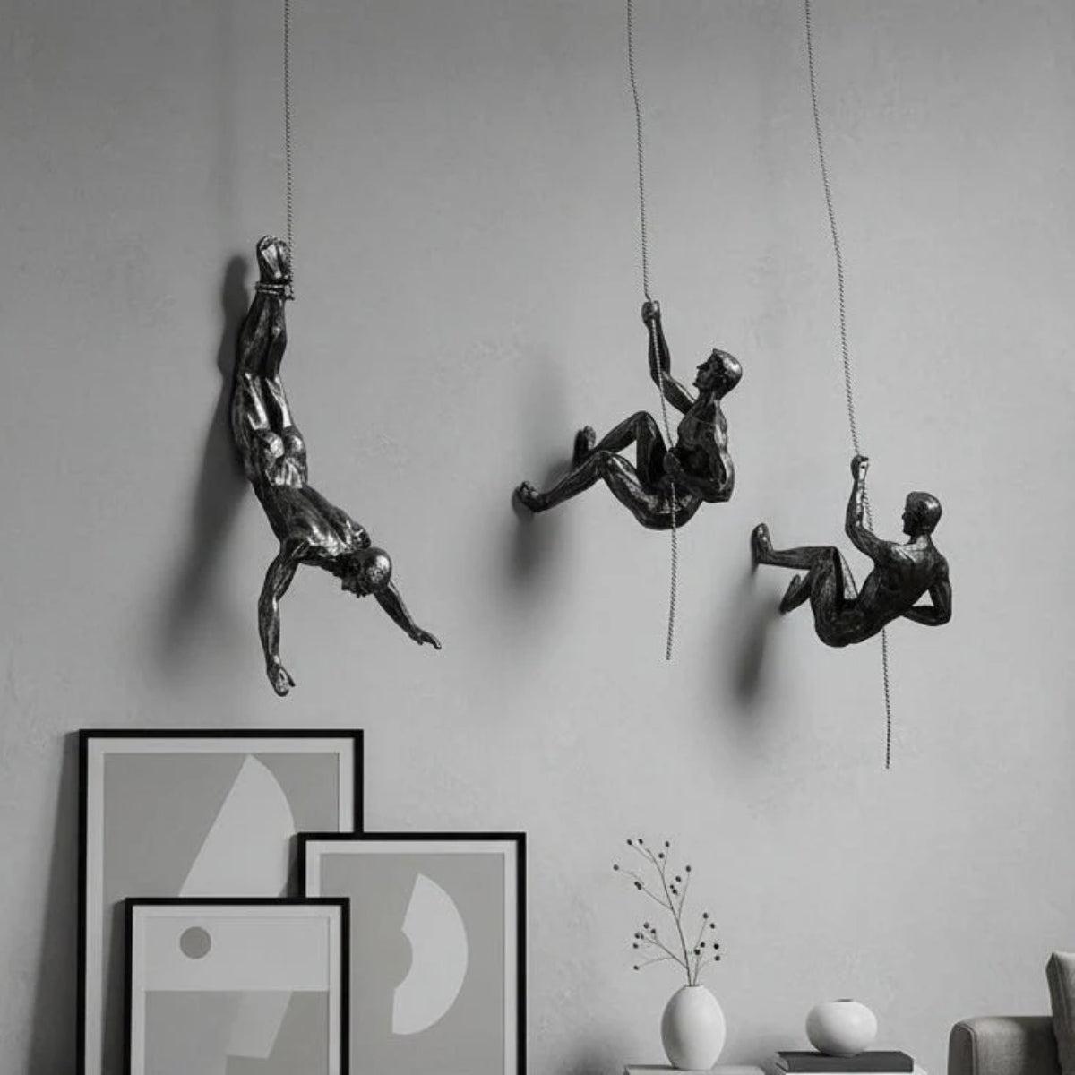 Climbing Hanging Man Figure Wall Art For Home Decor