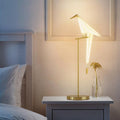 Contemporary Lamp With Magnetic Origami Bird Sculpture