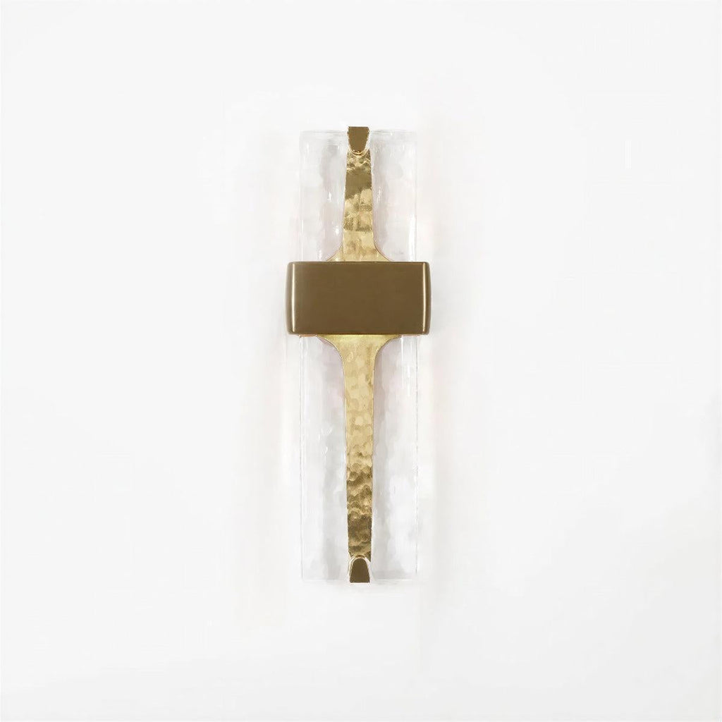 Contemporary Torch Styled Wall Light Sconce With Serrated Glass and Warm Glow