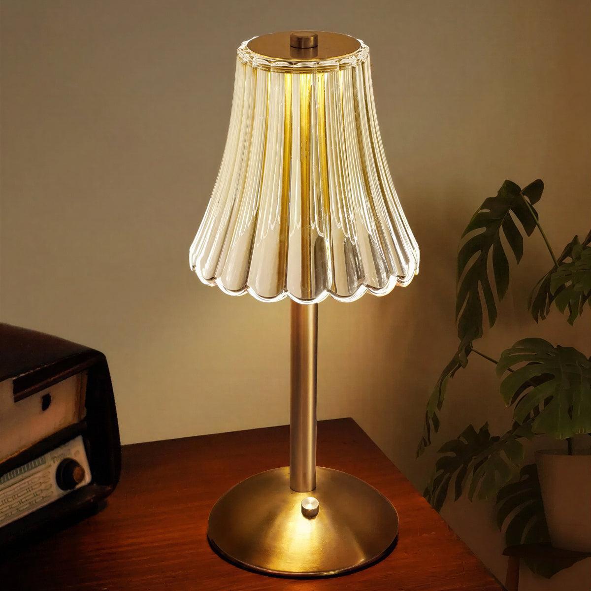 Cordless Crystal Styled Table Lamp With Battery Powered Illumination