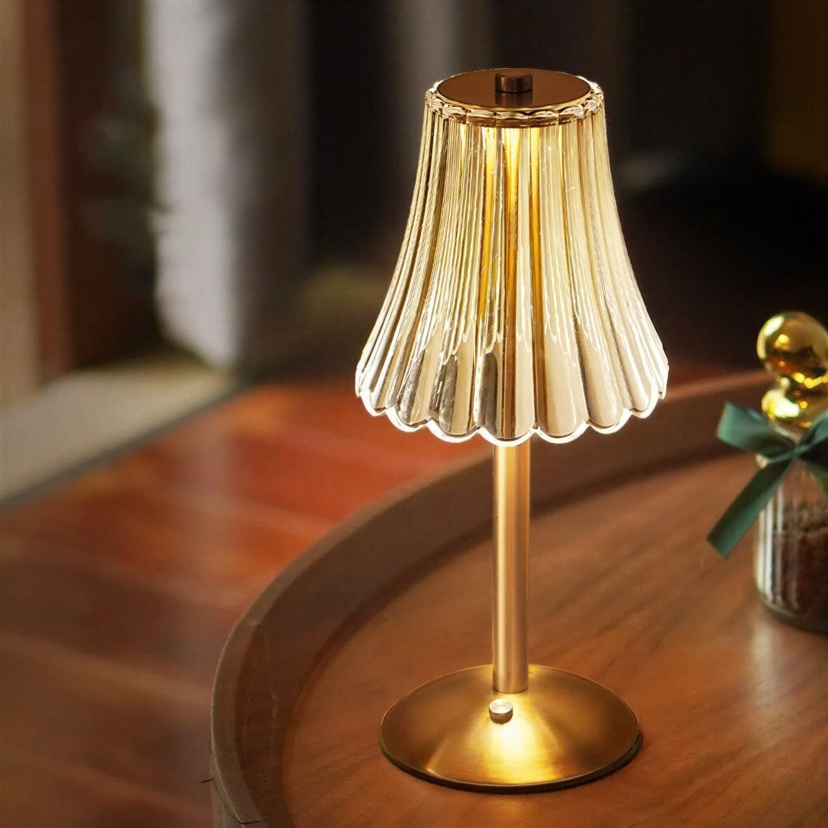 Cordless Crystal Styled Table Lamp With Battery Powered Illumination