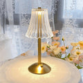 Cordless Crystal Styled Table Lamp With Battery Powered Illumination