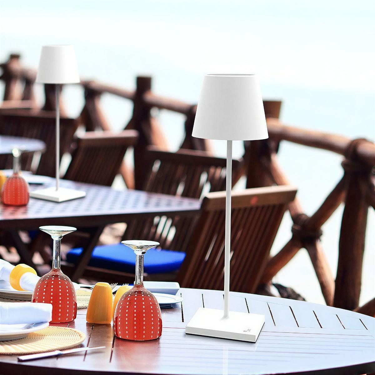 Cordless Touch Control Table Lamp With USB-C Charging For Restaurants