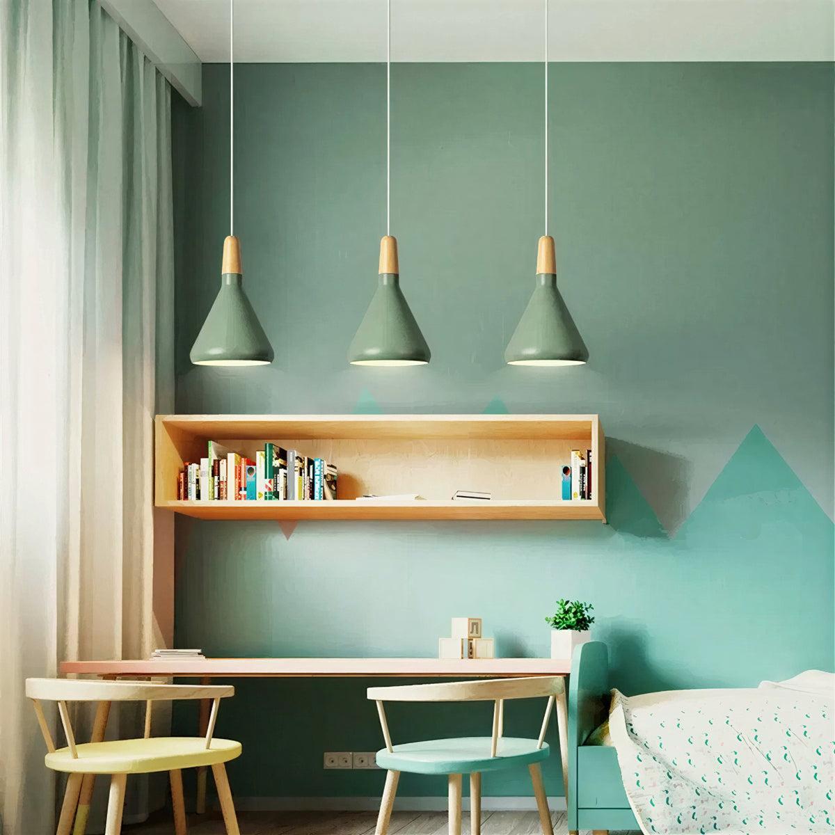 Creative Wooden Nordic Hanging Pendant Light Fixture For Kitchen Island And Dining Room Lighting