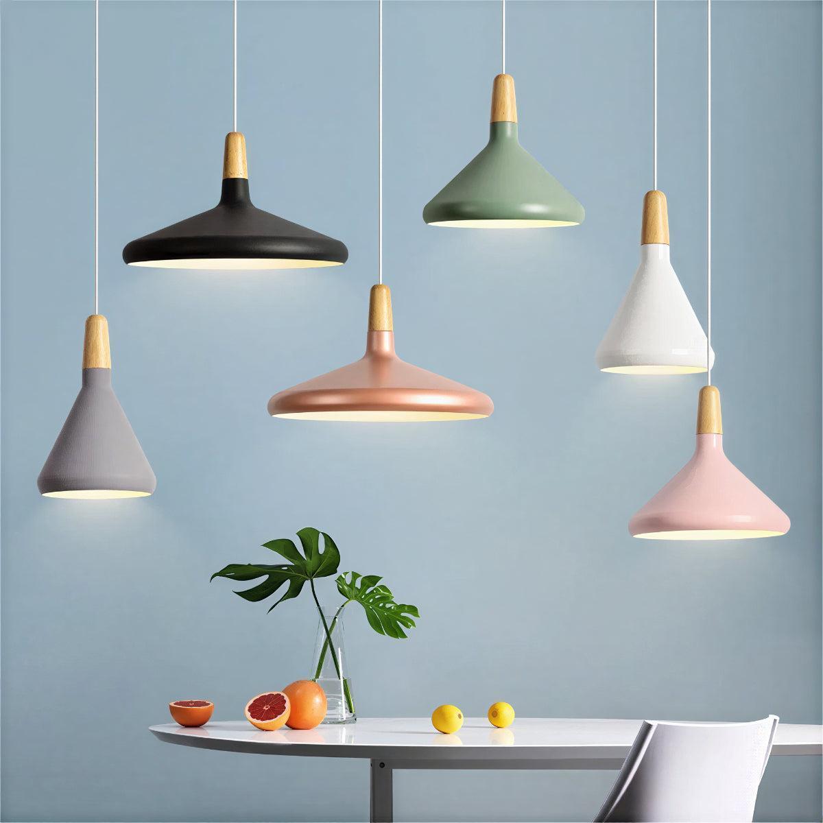 Creative Wooden Nordic Hanging Pendant Light Fixture For Kitchen Island And Dining Room Lighting