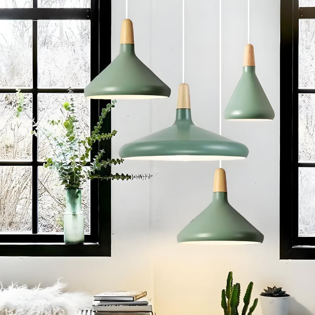 Creative Wooden Nordic Hanging Pendant Light Fixture For Kitchen Island And Dining Room Lighting