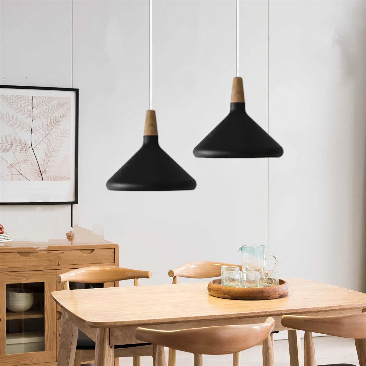 Creative Wooden Nordic Hanging Pendant Light Fixture For Kitchen Island And Dining Room Lighting