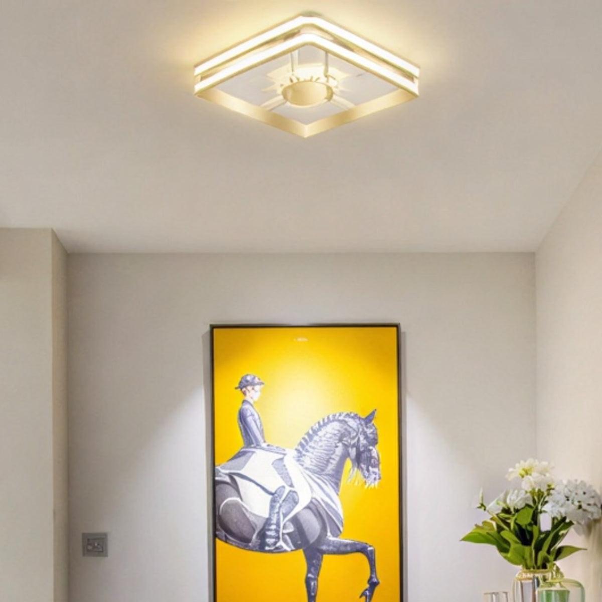 Crystal Accent Semi Flush Mount Ceiling Lighting Fixture
