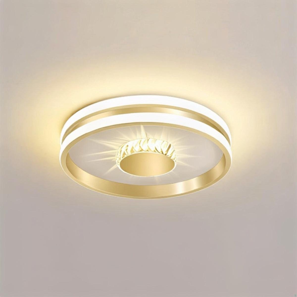 Crystal Accent Semi Flush Mount Ceiling Lighting Fixture