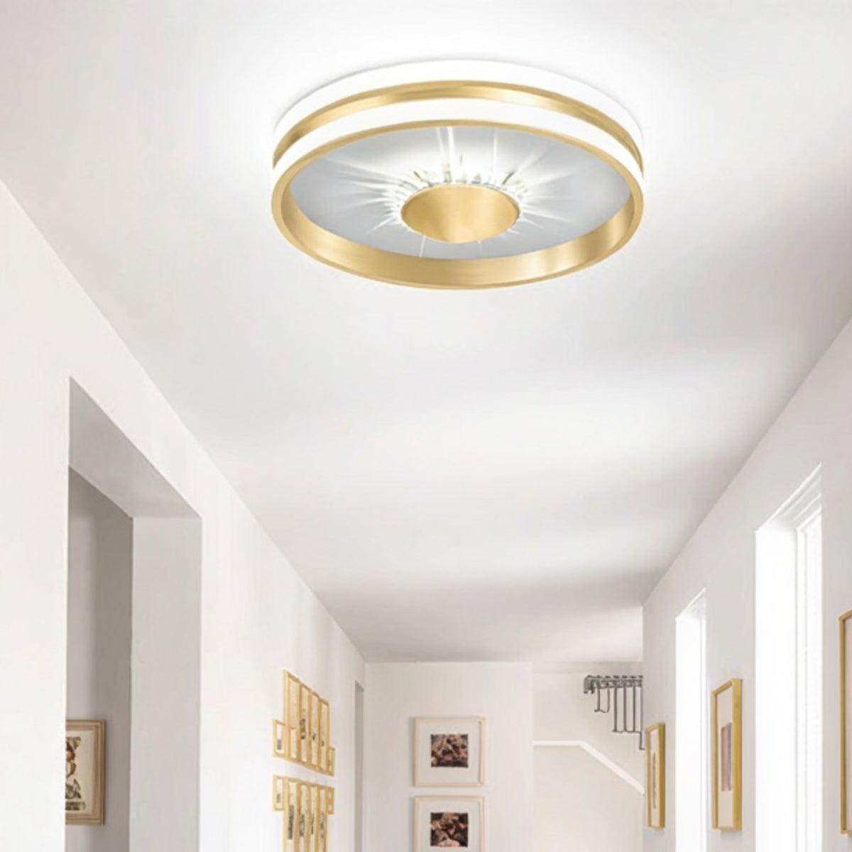 Crystal Accent Semi Flush Mount Ceiling Lighting Fixture
