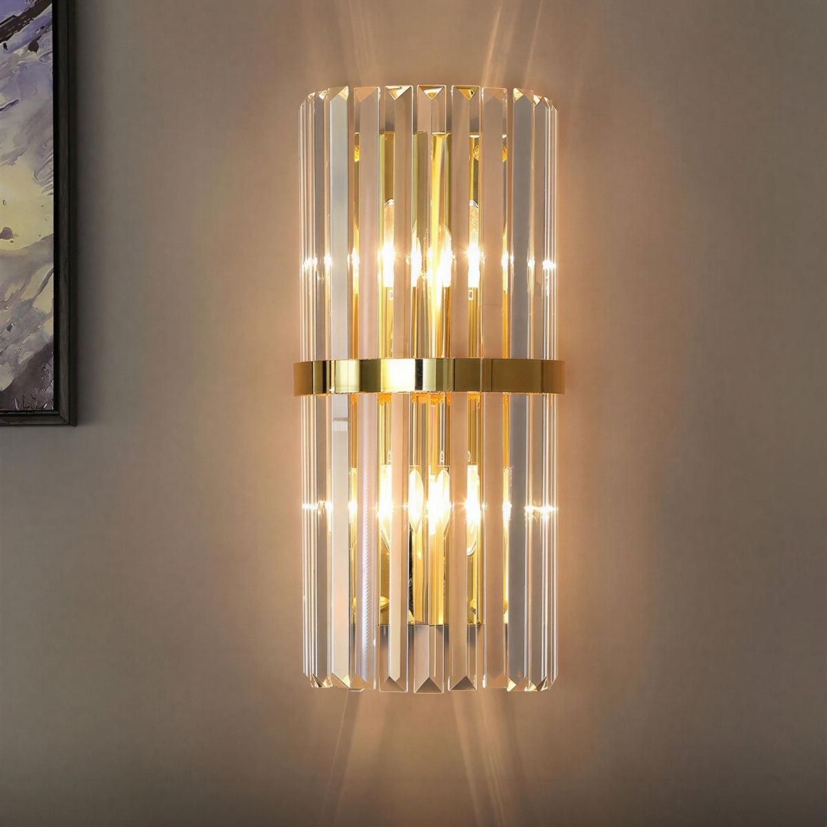 Crystal Caged Wall Sconce Light Fixture