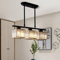 Crystal Pendant Chandelier With Sculptured Glass Shades for Island Lighting