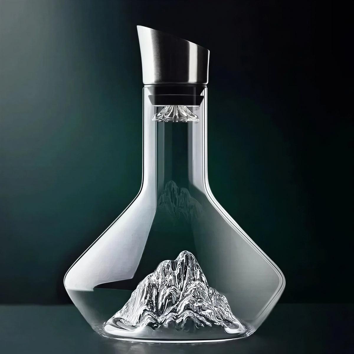 Crystal Wine Decanter Carafe With Aerator Iceberg Silhouette