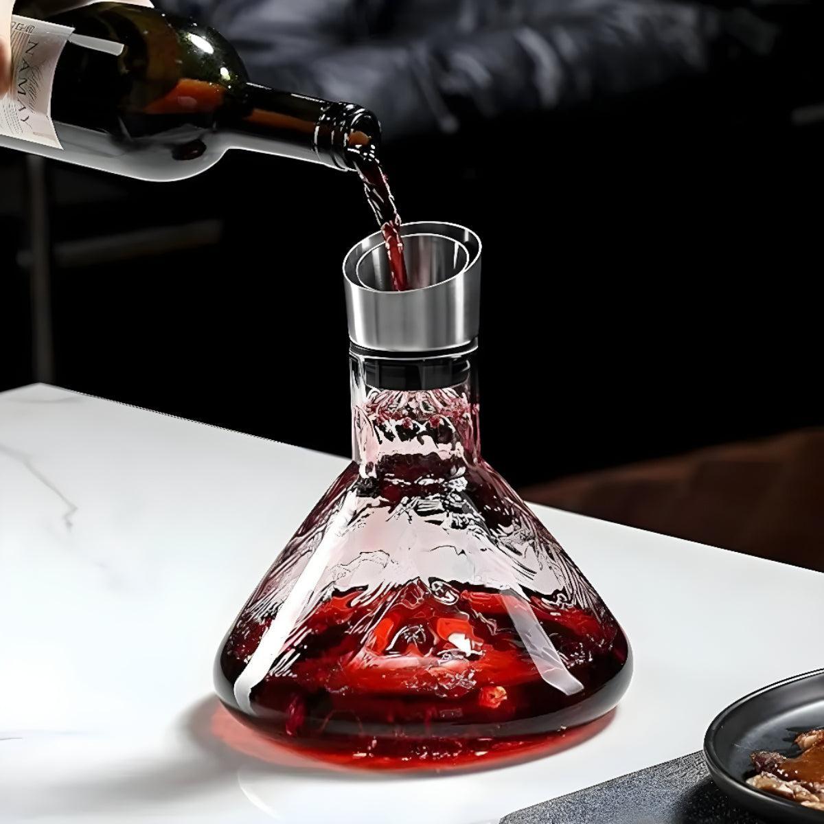 Crystal Wine Decanter Carafe With Aerator Iceberg Silhouette