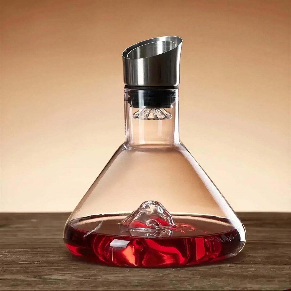 Crystal Wine Decanter Carafe With Aerator Iceberg Silhouette